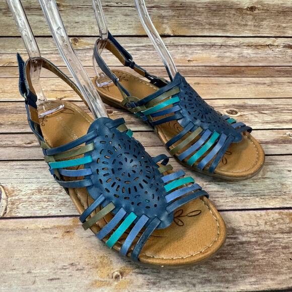 Naturalizer Shoes - Naturalizer N5 Comfort Womens Blue Green Open Toe Hurache Sandals 11W